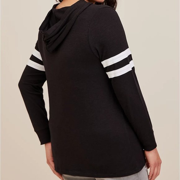 TORRID Size 00 (MEDIUM) Black Vintage Super Soft T-Shirt Hoodie NEW - Picture 3 of 5